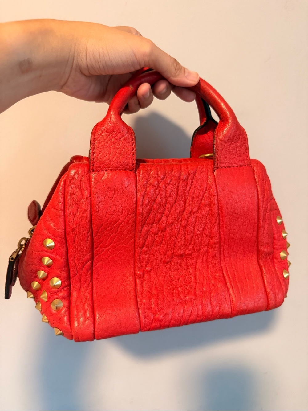 MCM 2way Orange compact satchel